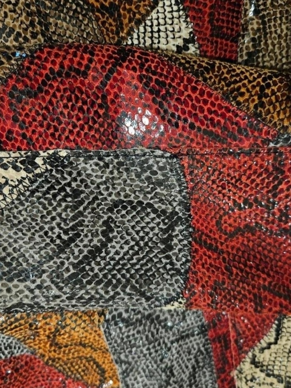 Bebe Multicolor Snake Patchwork Blazer - Red, Tan, Black & Cream - Picture 4 of 4